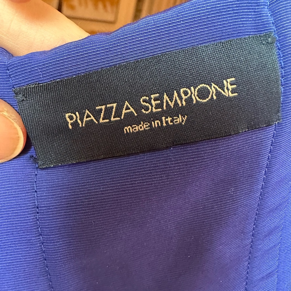 Piazza Sempione Royal Blue Pleated Dress | Italian Luxury | Elegant - Picture 4 of 14